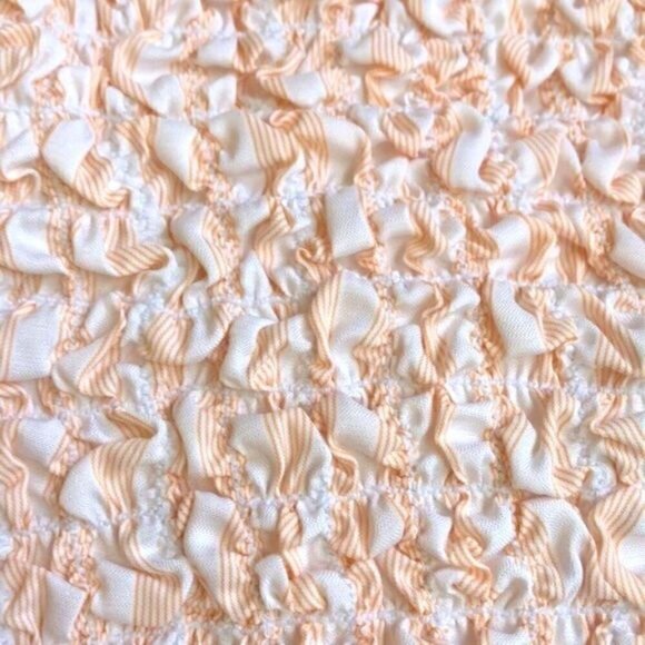 Petersyn Nora Smocked Mini Dress Melon 0range Strapless Sleeveless Bodycon NEW - Picture 6 of 10